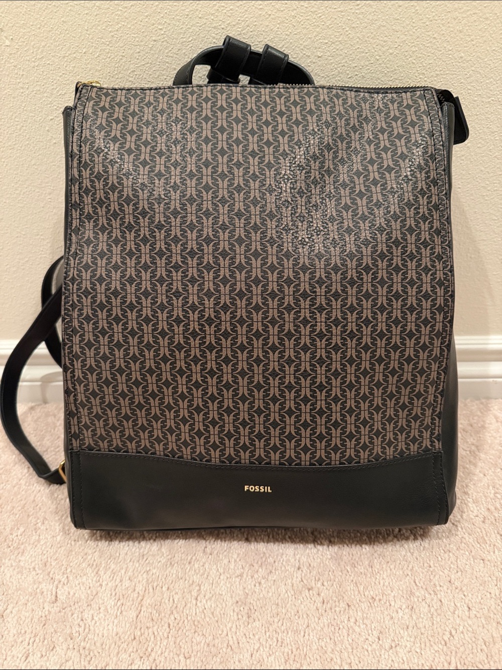 Fossil Elina Large Convertible Backpack in Black, Brand New Without Tags (NWOT)